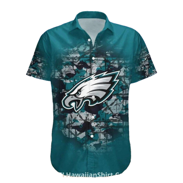 Philadelphia Eagles Camouflage And Logo Beach Style Hawaiian Shirt - Moonbestprint