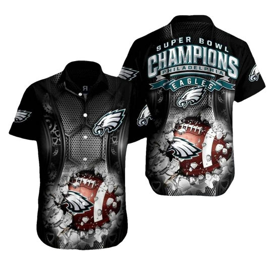 Philadelphia Eagles Championship Wave Hawaiian Shirt - Moonbestprint