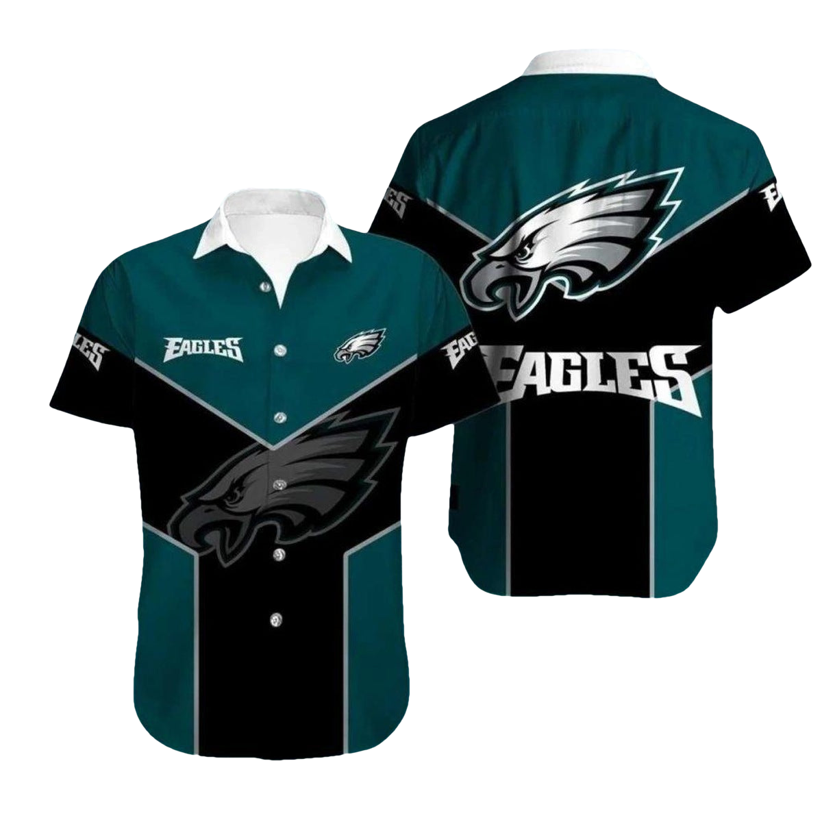 Philadelphia Eagles Bold Chevron Hawaiian Shirt - Moonbestprint