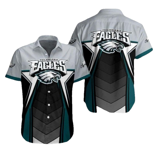 Philadelphia Eagles Abstract Blackout Hawaiian Shirt - Moonbestprint