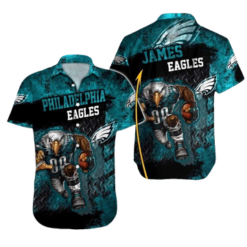 Personalized Philadelphia Eagles Warrior Eagle Mascot Football Hawaiian Shirt - Moonbestprint