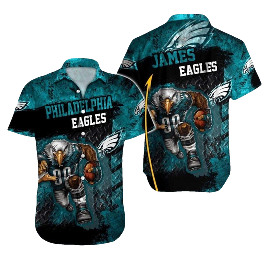 Personalized Philadelphia Eagles Warrior Eagle Mascot Football Hawaiian Shirt - Moonbestprint