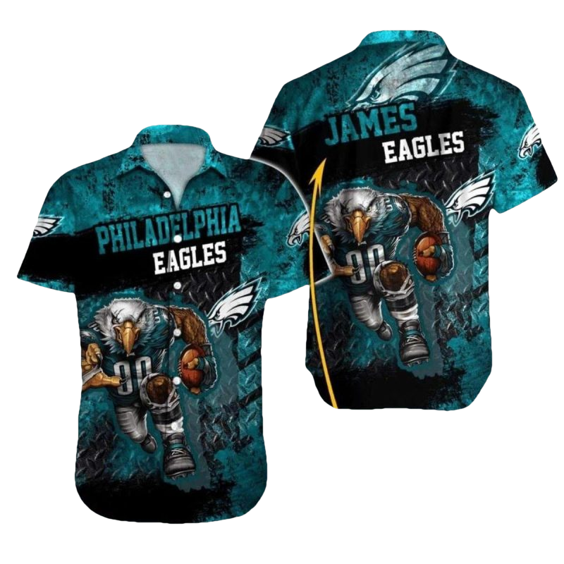 Personalized Philadelphia Eagles Warrior Eagle Mascot Football Hawaiian Shirt - Moonbestprint