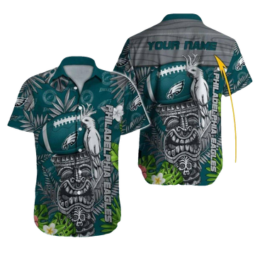 Personalized Philadelphia Eagles Tiki Jungle Hawaiian Shirt - Moonbestprint
