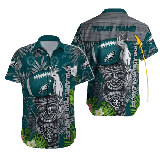 Personalized Philadelphia Eagles Tiki Jungle Hawaiian Shirt - Moonbestprint