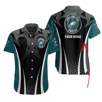 Personalized Philadelphia Eagles Midnight Black Hawaiian Shirt - Moonbestprint