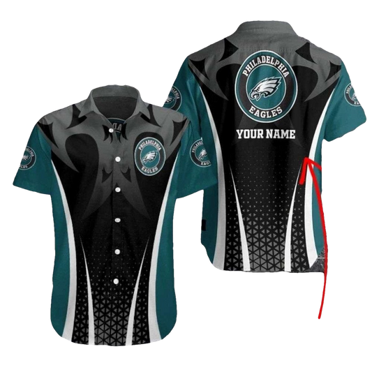 Personalized Philadelphia Eagles Midnight Black Hawaiian Shirt - Moonbestprint