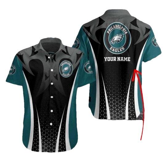 Personalized Philadelphia Eagles Midnight Black Hawaiian Shirt - Moonbestprint