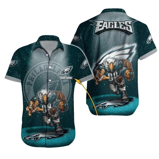Personalized Philadelphia Eagles Fierce Eagle In Starry Night 2025 Hawaiian Shirt - Moonbestprint