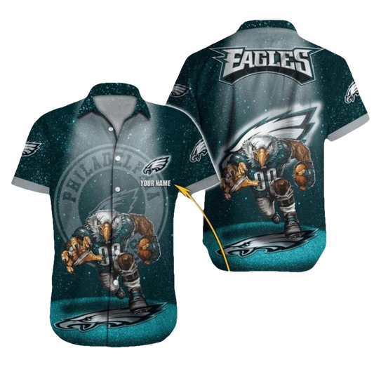 Personalized Philadelphia Eagles Fierce Eagle In Starry Night 2025 Hawaiian Shirt - Moonbestprint