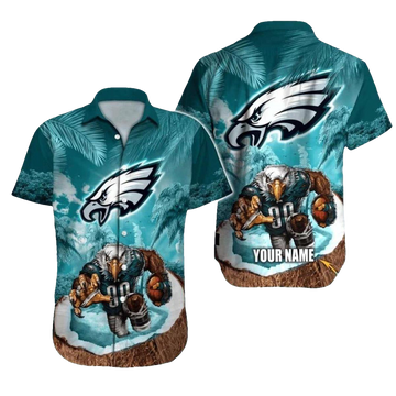Personalized Philadelphia Eagles Fierce Eagle On Island Scene Hawaiian Shirt - Moonbestprint