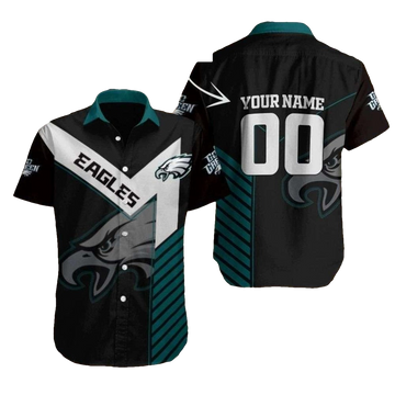Personalized Philadelphia Eagles Eagles Game Day Black Hawaiian Shirt - Moonbestprint