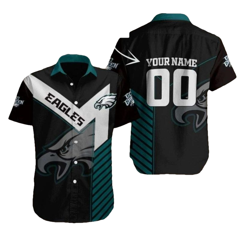 Personalized Philadelphia Eagles Eagles Game Day Black Hawaiian Shirt - Moonbestprint