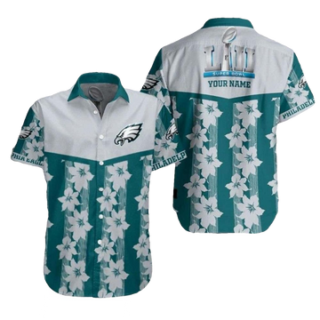Personalized Philadelphia Eagles Eagles Floral Touchdown Tropical 2025 Hawaiian Shirt - Moonbestprint