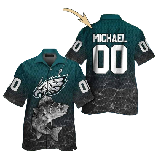 Personalized Fierce Philadelphia Eagles Catch Tropical Hawaiian Shirt - Moonbestprint