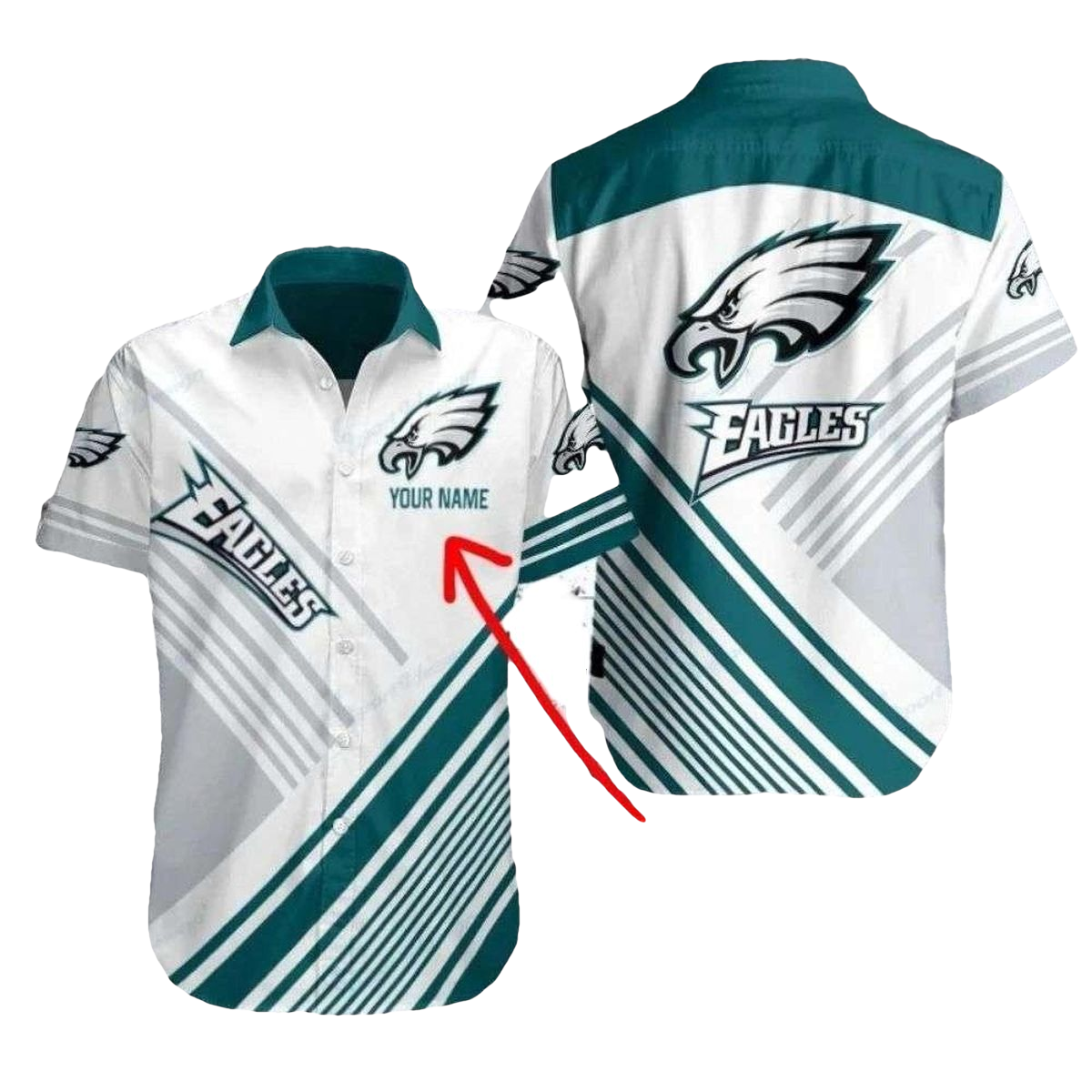 Personalized Eagles Striped Flight 2025 Hawaiian Shirt - Moonbestprint