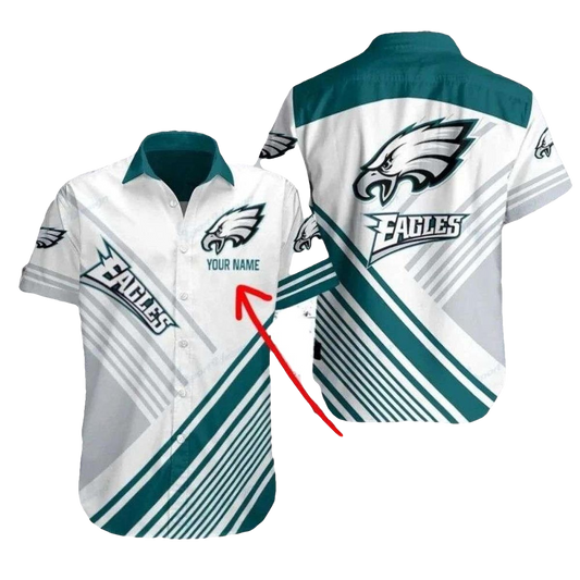 Personalized Eagles Striped Flight 2025 Hawaiian Shirt - Moonbestprint