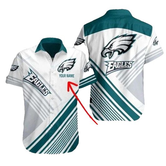 Personalized Eagles Striped Flight 2025 Hawaiian Shirt - Moonbestprint