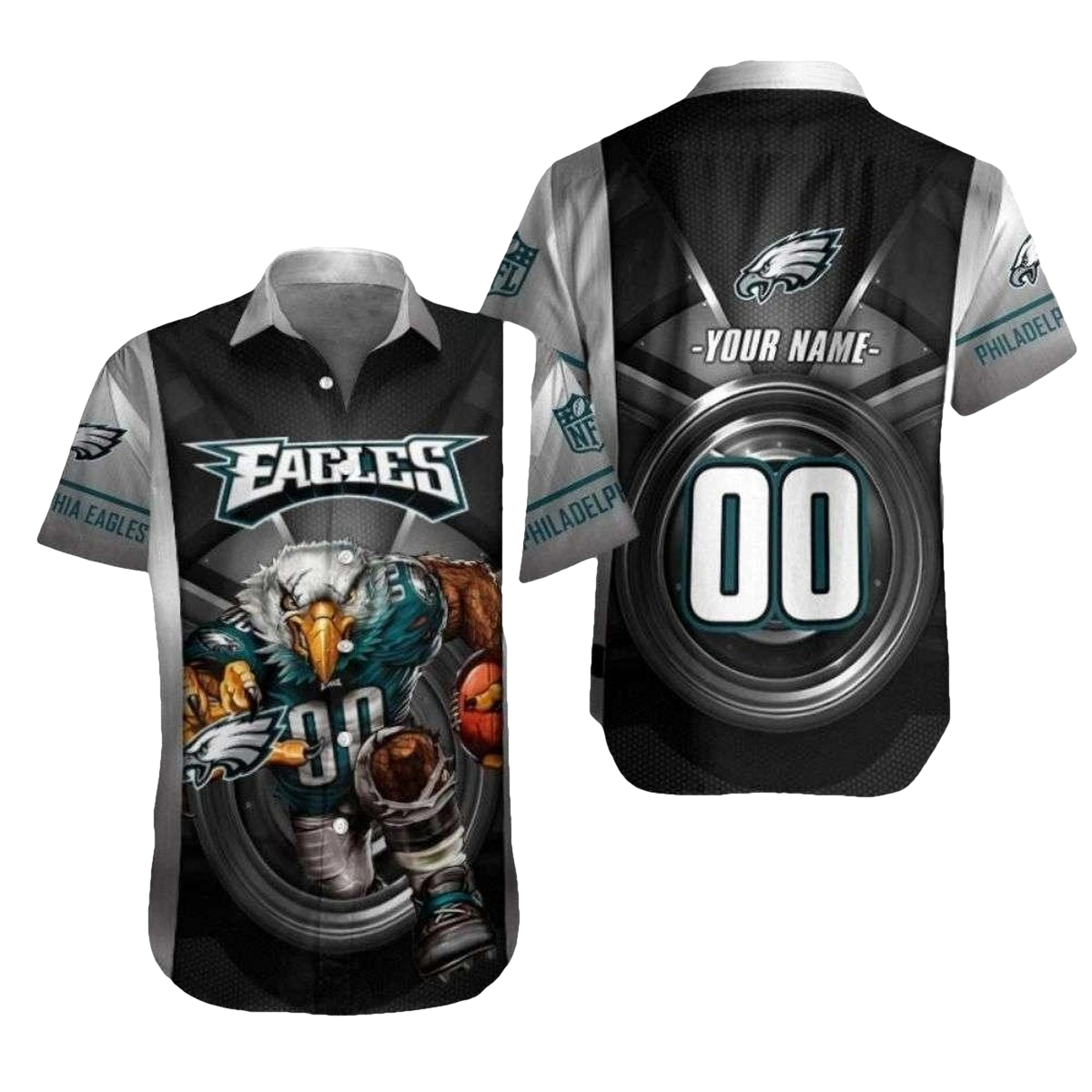 Personalized Agles Warrior Mascot Tropical 2025 Hawaiian Shirt - Moonbestprint