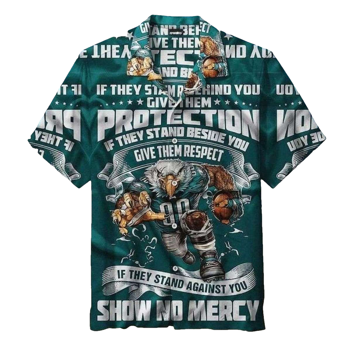 Hiladelphia Eagles Warrior Spirit Tropical Show No Mercy 2025 Hawaiian Shirt - Moonbestprint