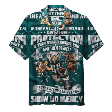 Hiladelphia Eagles Warrior Spirit Tropical Show No Mercy 2025 Hawaiian Shirt - Moonbestprint