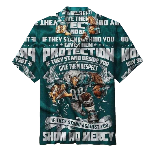 Hiladelphia Eagles Warrior Spirit Tropical Show No Mercy 2025 Hawaiian Shirt - Moonbestprint