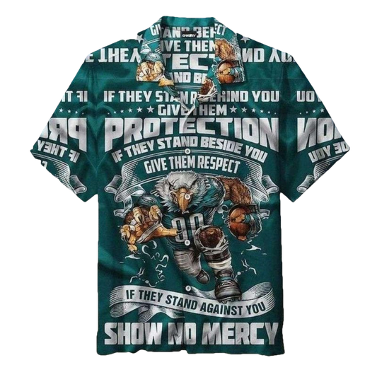 Hiladelphia Eagles Warrior Spirit Tropical Show No Mercy 2025 Hawaiian Shirt - Moonbestprint