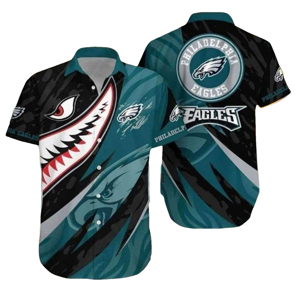 Fierce Eagle Strike Philadelphia Eagles Tropical Hawaiian Shirt - Moonbestprint