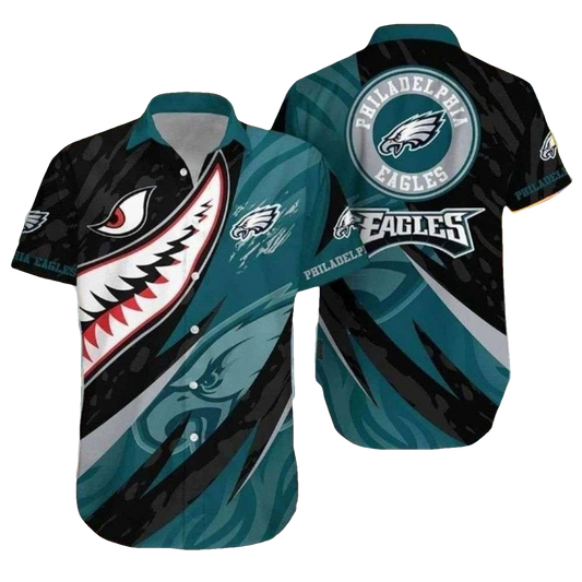 Fierce Eagle Strike Philadelphia Eagles Tropical Hawaiian Shirt - Moonbestprint