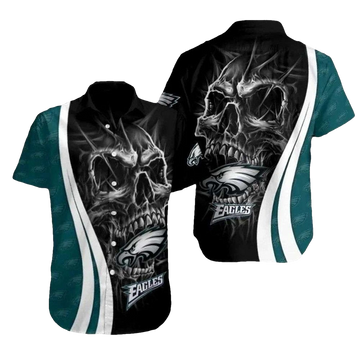 Ferocious Eagles Skull Spirit Tropical Hawaiian Shirt - Moonbestprint