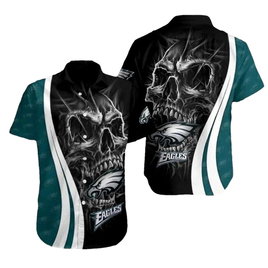 Ferocious Eagles Skull Spirit Tropical Hawaiian Shirt - Moonbestprint