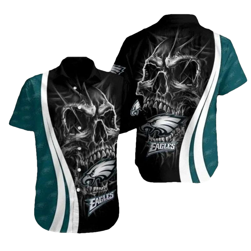 Ferocious Eagles Skull Spirit Tropical Hawaiian Shirt - Moonbestprint