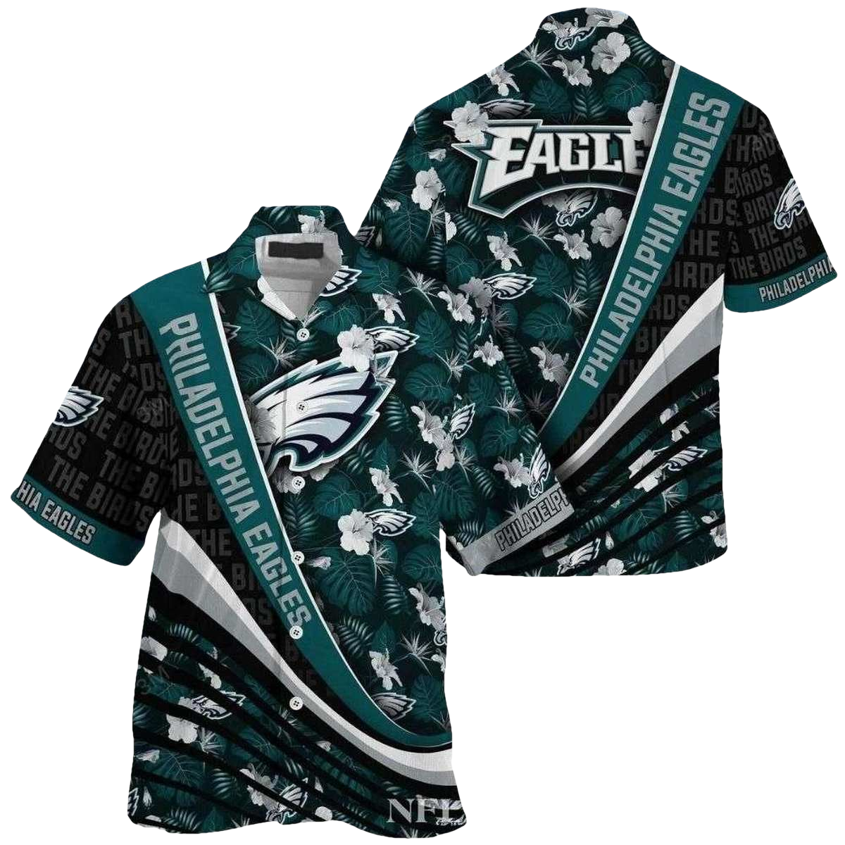 Eagles Love By The Shoreline Palm Leaves Hawaiian Aloha Shirt - Moonbestprint