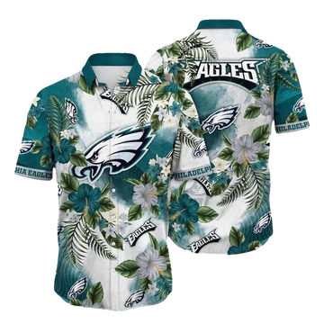 Botanical Wings Philadelphia Eagles Tropical Hawaiian Shirt - Moonbestprint