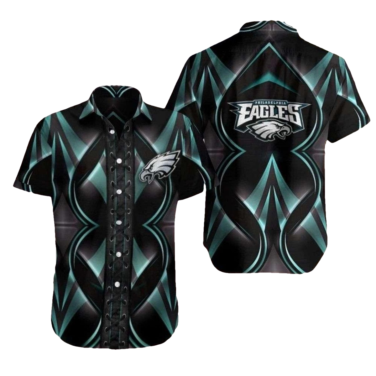 Abstract Wings Art Philadelphia Eagles Tropical Hawaiian Shirt - Moonbestprint