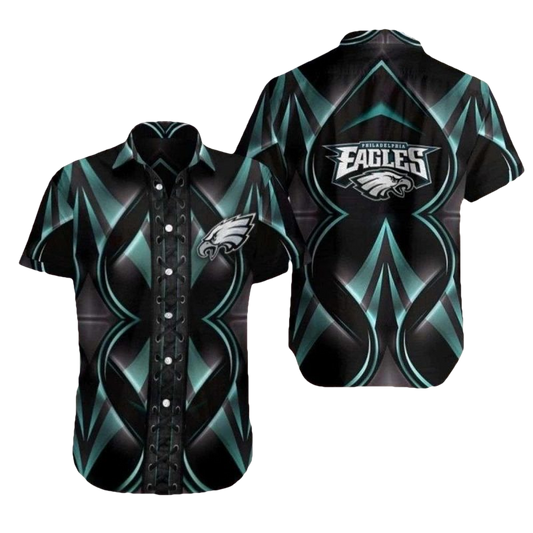 Abstract Wings Art Philadelphia Eagles Tropical Hawaiian Shirt - Moonbestprint