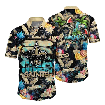 Tropical Summer Vibes NFL Saints Hawaiian Shirt - Moonbestprint