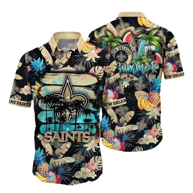 Tropical Summer Vibes NFL Saints Hawaiian Shirt - Moonbestprint
