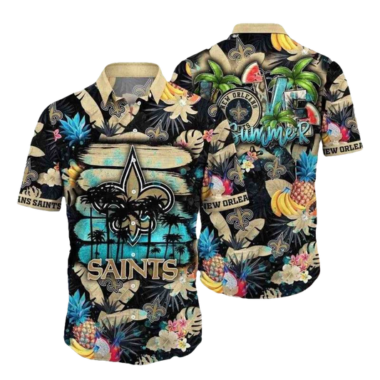 Tropical Summer Vibes NFL Saints Hawaiian Shirt - Moonbestprint