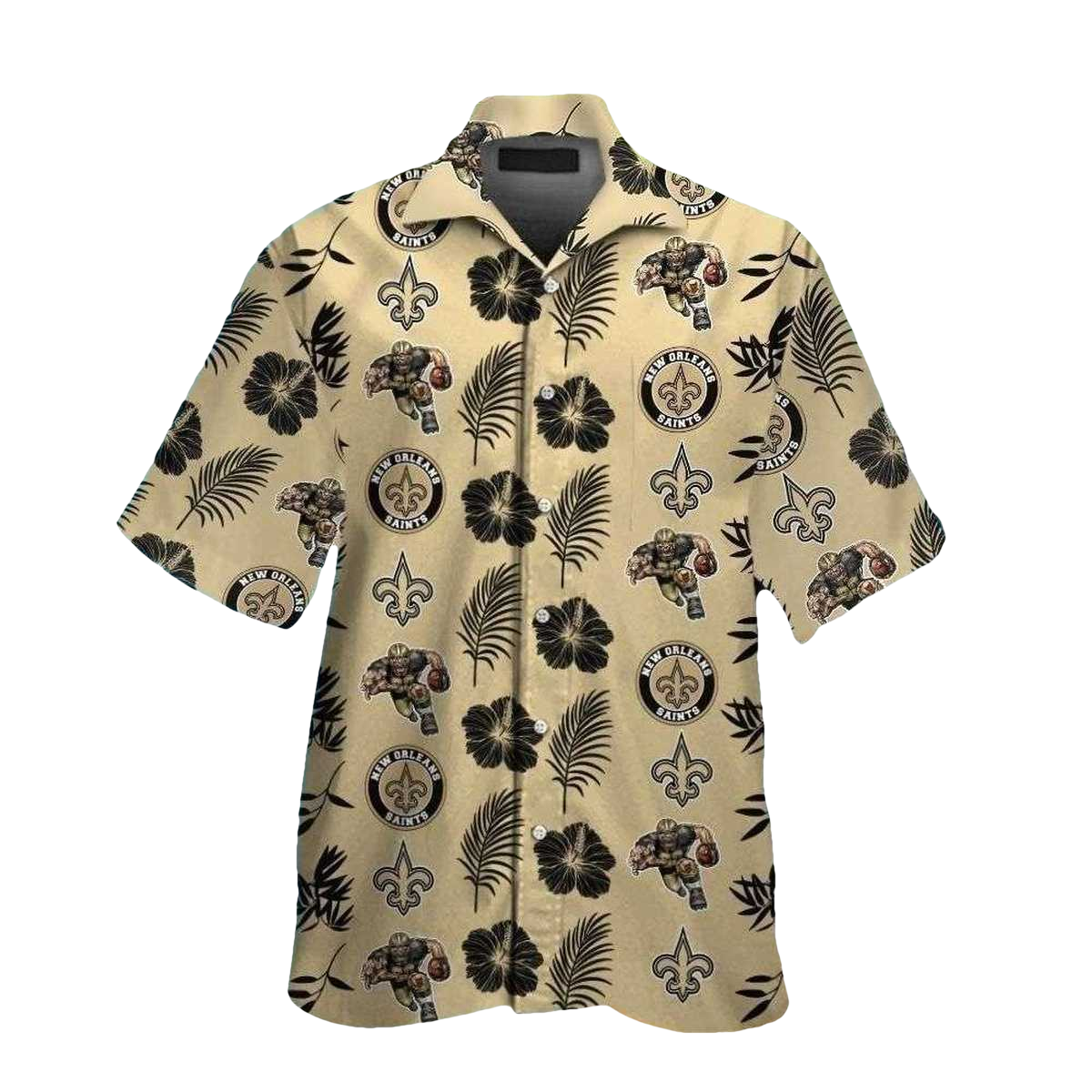 Tropical Escape NFL Saints Hawaiian Shirt With Palm Tree And Logo Print - Moonbestprint