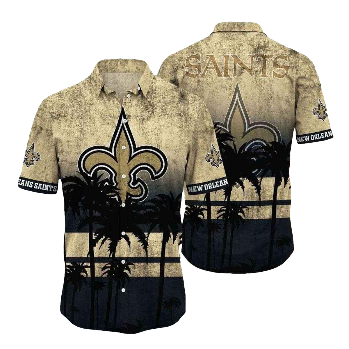 Sunset Palm Silhouette New Orleans Saints Tropical Hawaiian Shirt - Moonbestprint