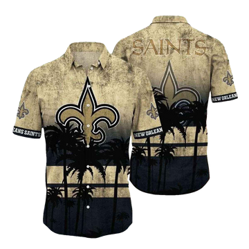 Sunset Palm Silhouette New Orleans Saints Tropical Hawaiian Shirt - Moonbestprint