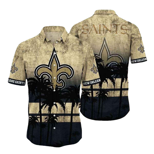 Sunset Palm Silhouette New Orleans Saints Tropical Hawaiian Shirt - Moonbestprint