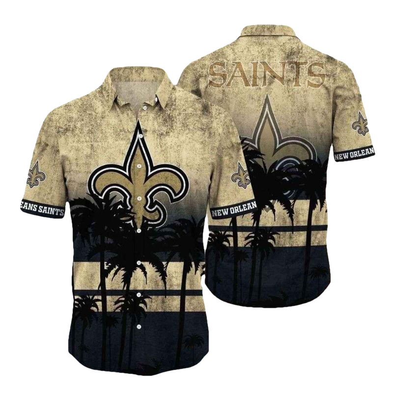 Sunset Palm Silhouette New Orleans Saints Tropical Hawaiian Shirt - Moonbestprint