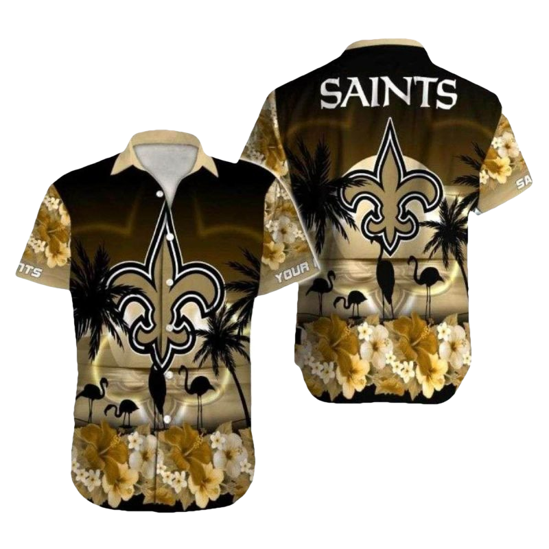 Starry Night Saints Emblem Tropical Personalized Hawaiian Shirt - Moonbestprint
