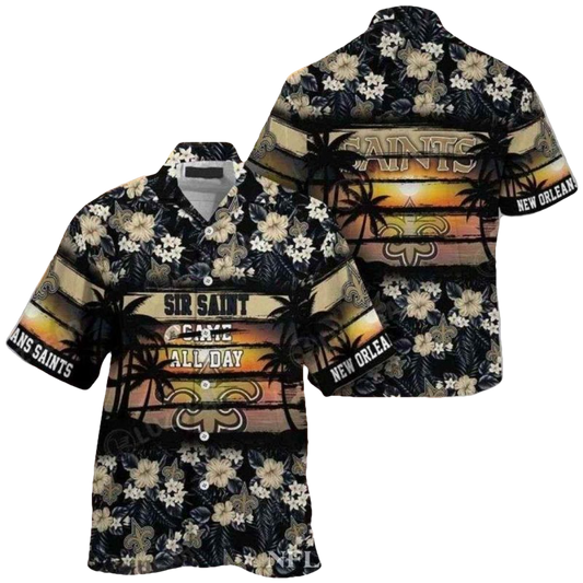 Sir Saint Game All Day New Orleans Saints Hawaiian Shirt For Men - Moonbestprint