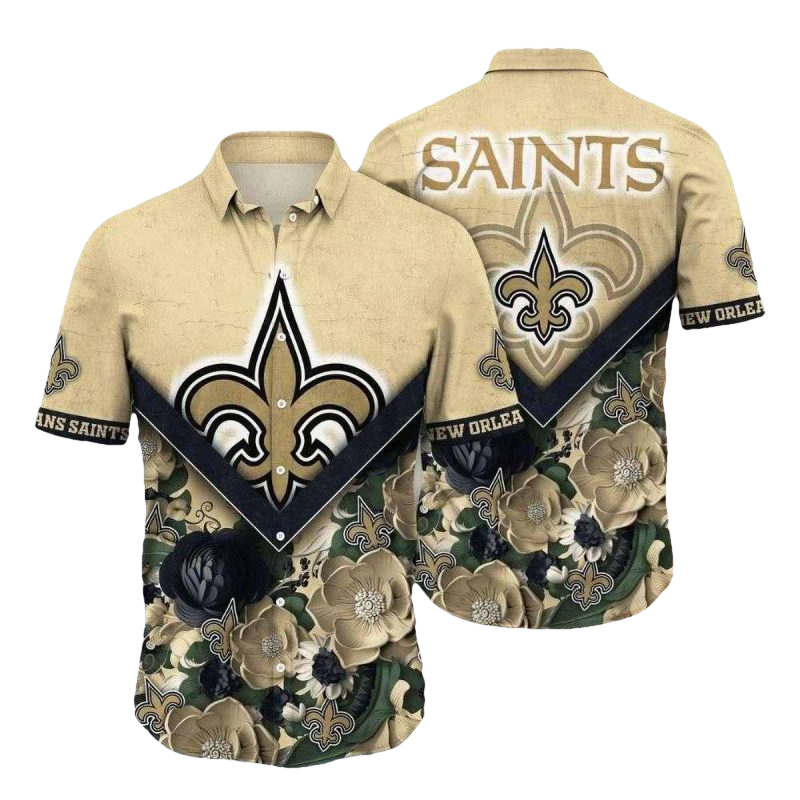 Saints Tropical Night Floral Hawaiian Shirt - Moonbestprint