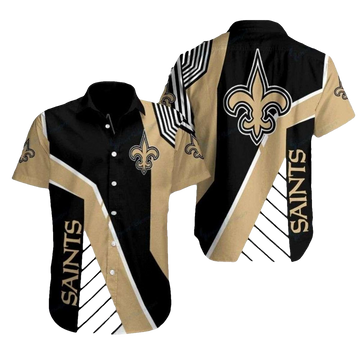 Saints Spirited Stripe New Orleans Saints Hawaiian Shirt - Moonbestprint