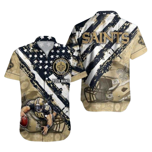 Personalized Saints Camo And Stars Fanfare NFL Hawaiian Shirt - Moonbestprint