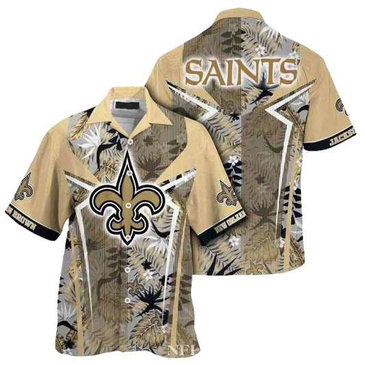 Personalized New Orleans Saints Tropic Fanfare Hawaiian Shirt - Moonbestprint